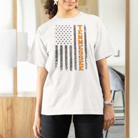 Vintage Tennessee T Shirt For Women Retro Orange TN American Flag Patriotic US State