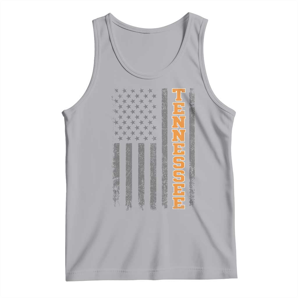 Vintage Tennessee Tank Top Retro Orange TN American Flag Patriotic US State