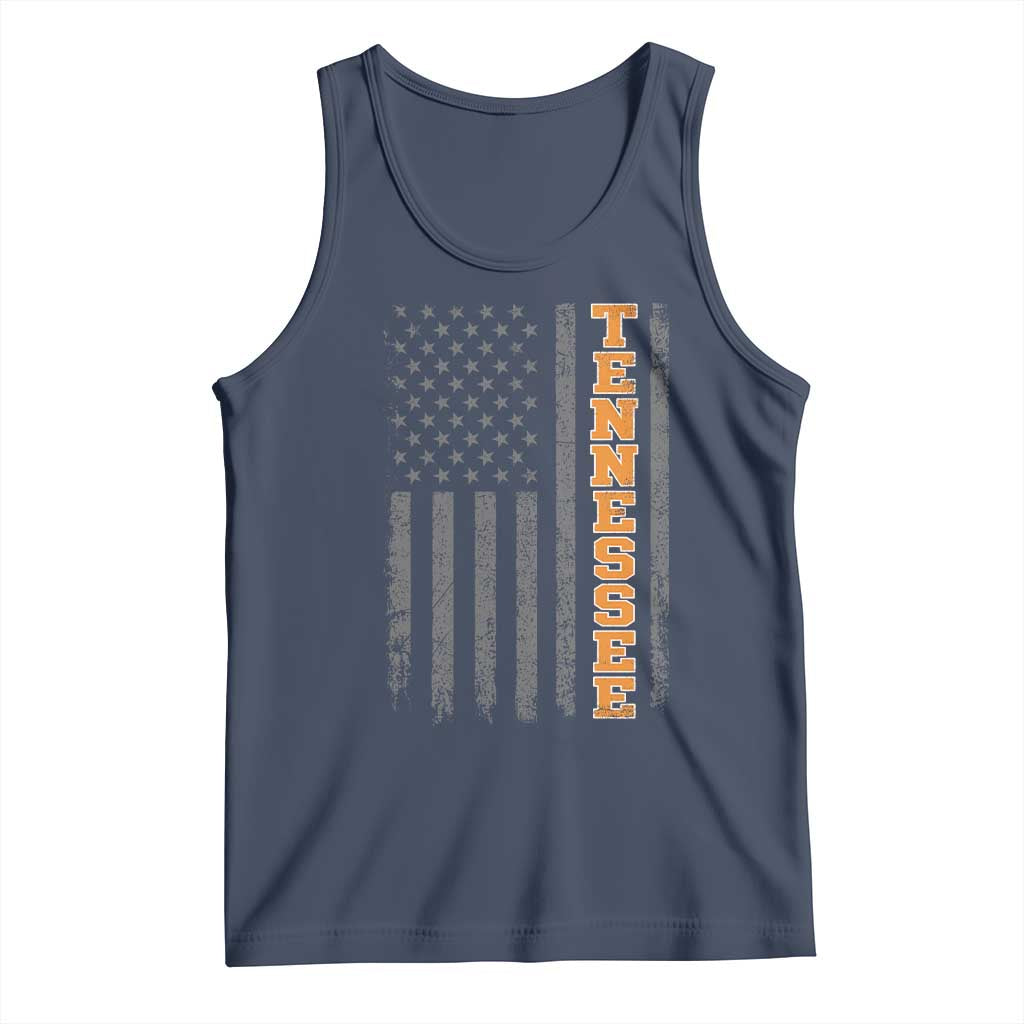 Vintage Tennessee Tank Top Retro Orange TN American Flag Patriotic US State