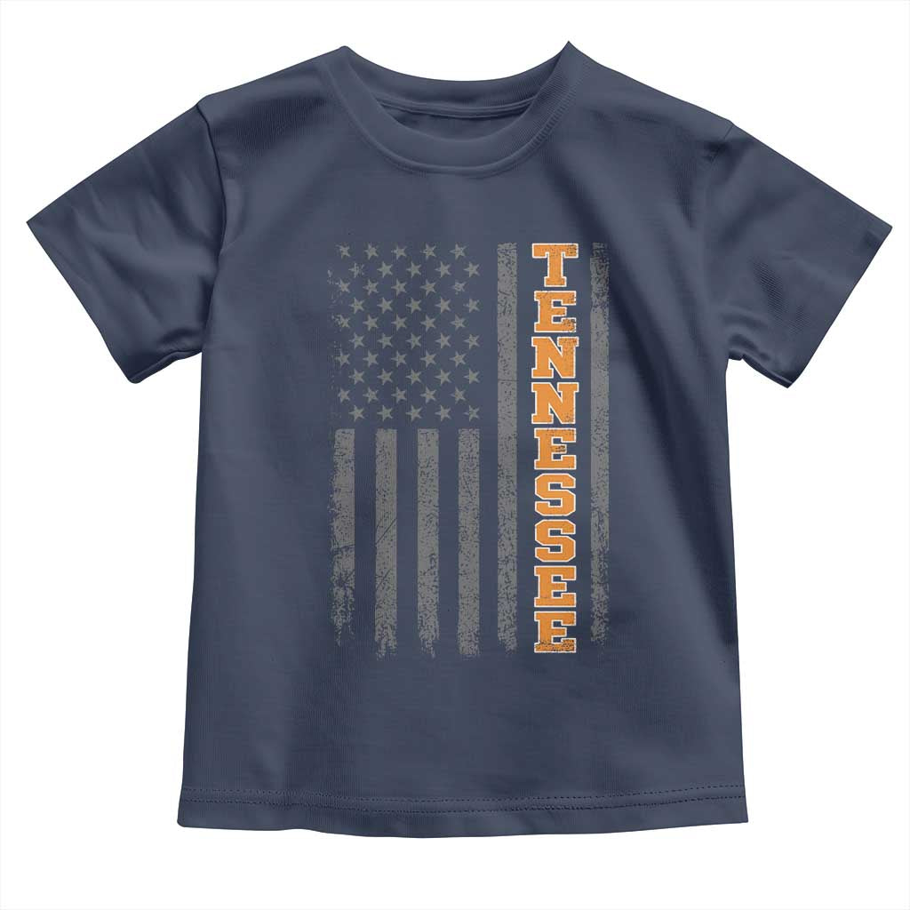 Vintage Tennessee Toddler T Shirt Retro Orange TN American Flag Patriotic US State
