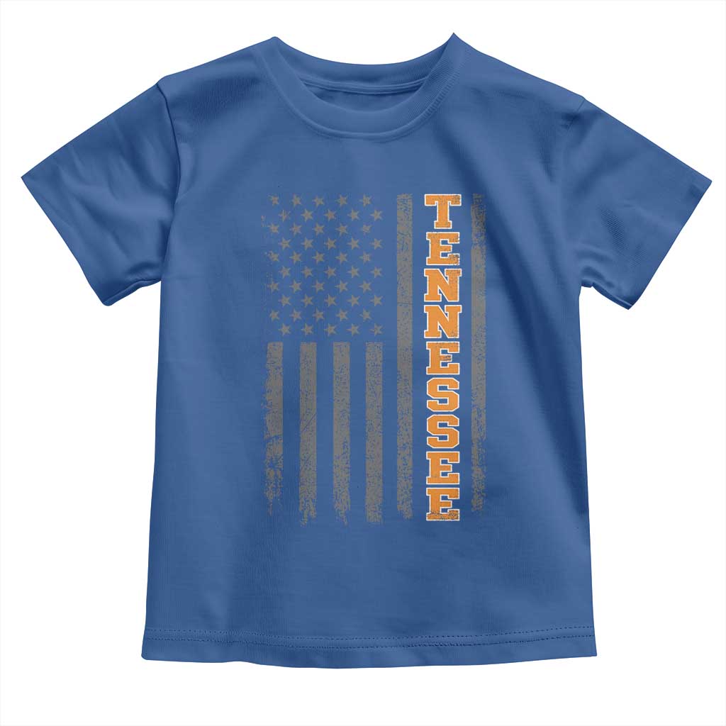 Vintage Tennessee Toddler T Shirt Retro Orange TN American Flag Patriotic US State