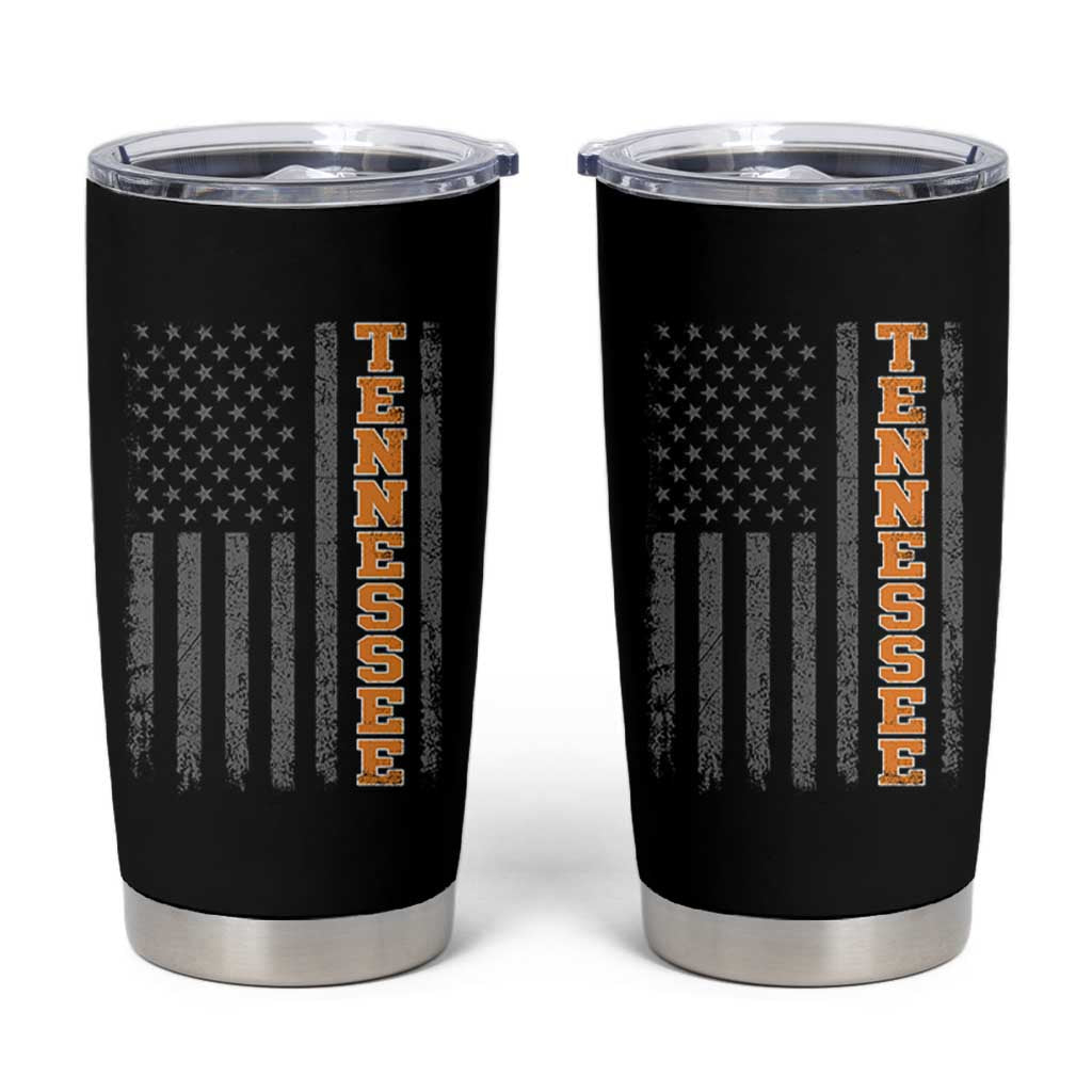 Vintage Tennessee Tumbler Cup Retro Orange TN American Flag Patriotic US State