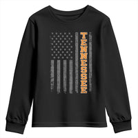 Vintage Tennessee Youth Sweatshirt Retro Orange TN American Flag Patriotic US State