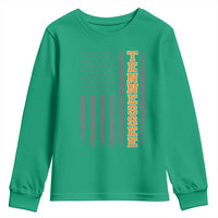 Vintage Tennessee Youth Sweatshirt Retro Orange TN American Flag Patriotic US State