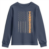 Vintage Tennessee Youth Sweatshirt Retro Orange TN American Flag Patriotic US State