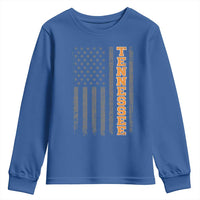 Vintage Tennessee Youth Sweatshirt Retro Orange TN American Flag Patriotic US State