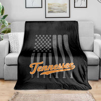 Vintage Tennessee Throw Blanket Retro Classic TN Orange Print Retro Baseball American US Flag