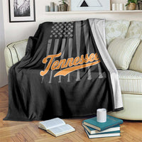 Vintage Tennessee Throw Blanket Retro Classic TN Orange Print Retro Baseball American US Flag