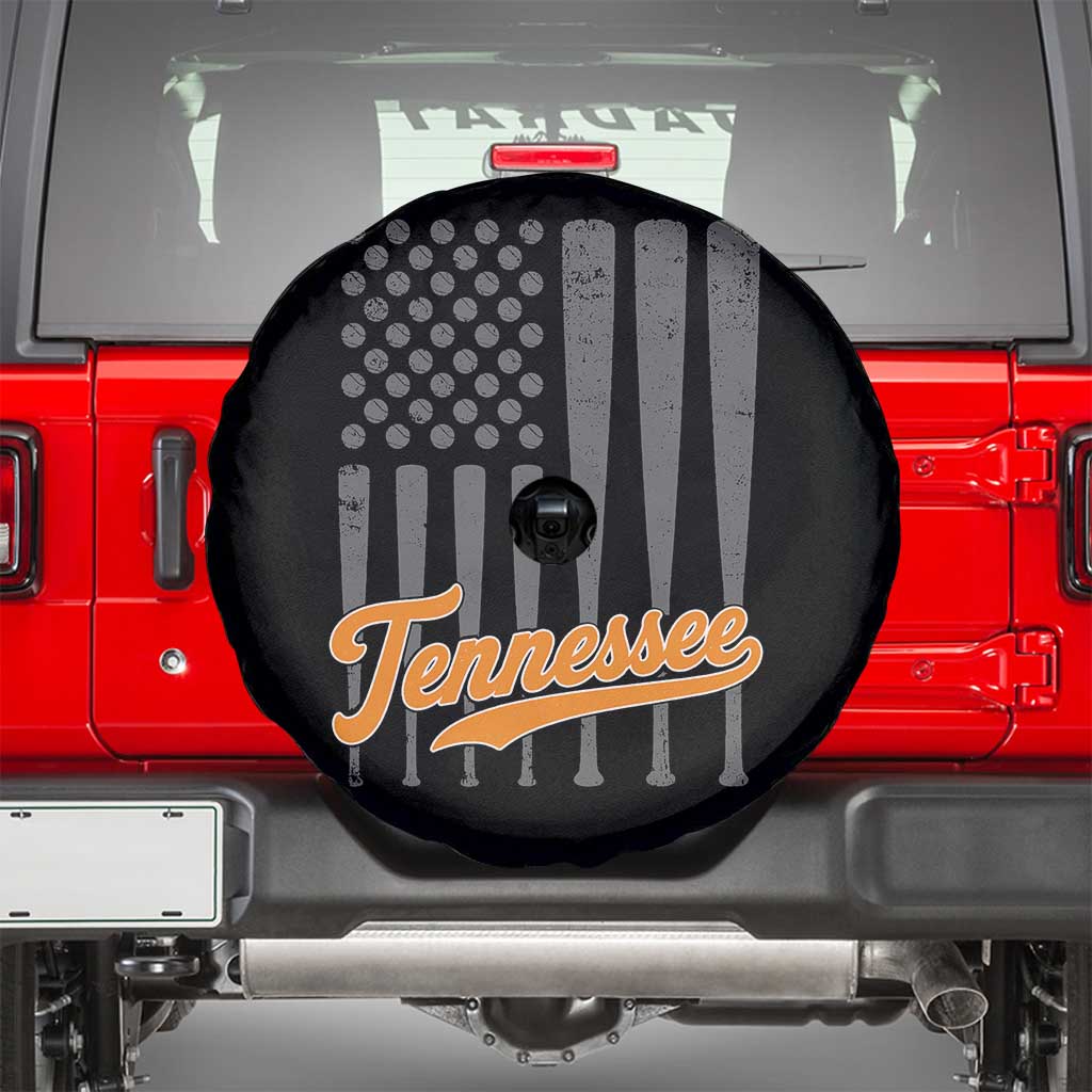 Vintage Tennessee Spare Tire Cover Retro Classic TN Orange Print Retro Baseball American US Flag