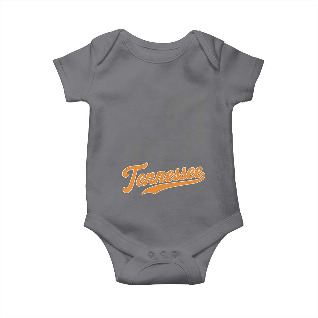 Vintage Tennessee Baby Onesie Retro Classic TN Orange Print Retro Baseball American US Flag