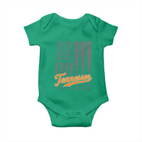 Vintage Tennessee Baby Onesie Retro Classic TN Orange Print Retro Baseball American US Flag