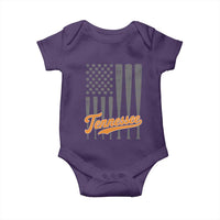 Vintage Tennessee Baby Onesie Retro Classic TN Orange Print Retro Baseball American US Flag