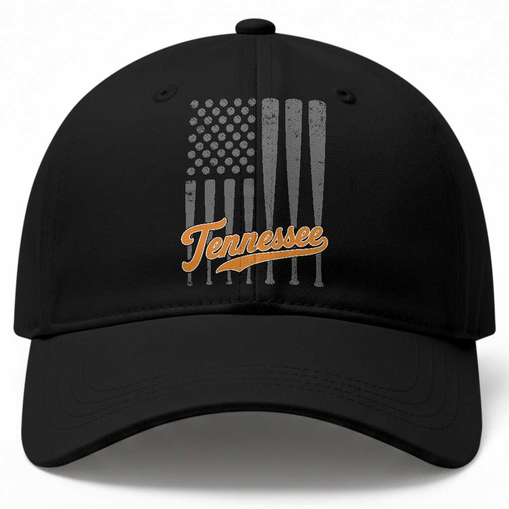 Vintage Tennessee Baseball Cap Retro Classic TN Orange Print Retro Baseball American US Flag
