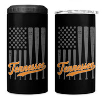 Vintage Tennessee 4 in 1 Can Cooler Tumbler Retro Classic TN Orange Print Retro Baseball American US Flag