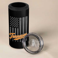 Vintage Tennessee 4 in 1 Can Cooler Tumbler Retro Classic TN Orange Print Retro Baseball American US Flag