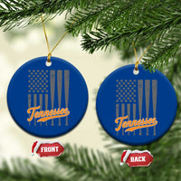 Vintage Tennessee Ceramic Ornament Retro Classic TN Orange Print Retro Baseball American US Flag