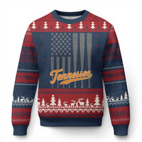 Vintage Tennessee Ugly Christmas Sweater Retro Classic TN Orange Print Retro Baseball American US Flag