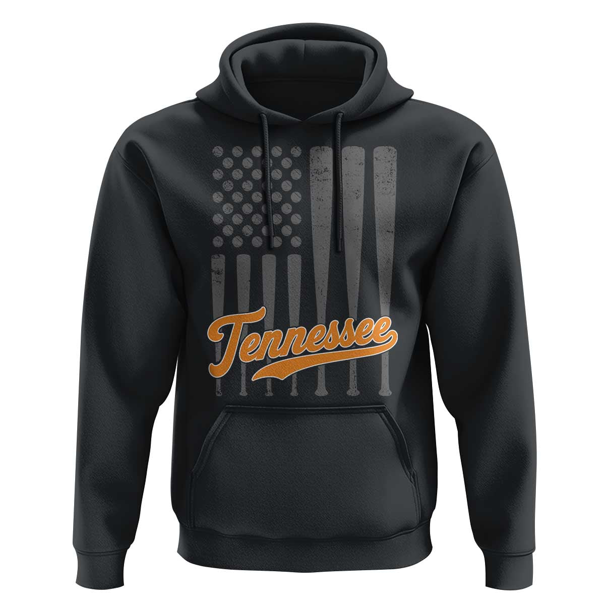 Vintage Tennessee Hoodie Retro Classic TN Orange Print Retro Baseball American US Flag
