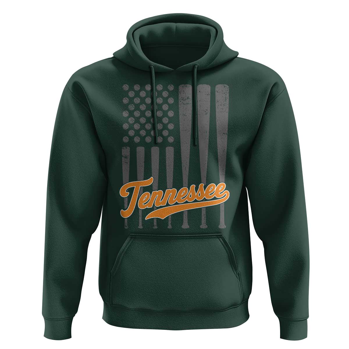 Vintage Tennessee Hoodie Retro Classic TN Orange Print Retro Baseball American US Flag