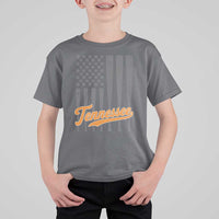 Vintage Tennessee T Shirt For Kid Retro Classic TN Orange Print Retro Baseball American US Flag