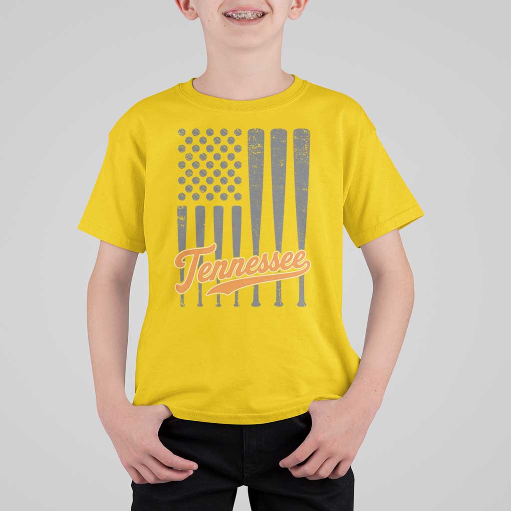 Vintage Tennessee T Shirt For Kid Retro Classic TN Orange Print Retro Baseball American US Flag TS10