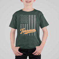 Vintage Tennessee T Shirt For Kid Retro Classic TN Orange Print Retro Baseball American US Flag