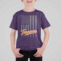 Vintage Tennessee T Shirt For Kid Retro Classic TN Orange Print Retro Baseball American US Flag