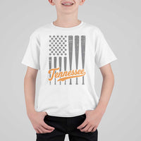 Vintage Tennessee T Shirt For Kid Retro Classic TN Orange Print Retro Baseball American US Flag