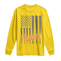Vintage Tennessee Long Sleeve Shirt Retro Classic TN Orange Print Retro Baseball American US Flag TS10
