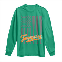 Vintage Tennessee Long Sleeve Shirt Retro Classic TN Orange Print Retro Baseball American US Flag