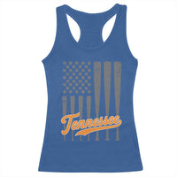 Vintage Tennessee Racerback Tank Top Retro Classic TN Orange Print Retro Baseball American US Flag