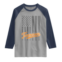 Vintage Tennessee Raglan Shirt Retro Classic TN Orange Print Retro Baseball American US Flag