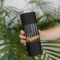 Vintage Tennessee Skinny Tumbler Retro Classic TN Orange Print Retro Baseball American US Flag