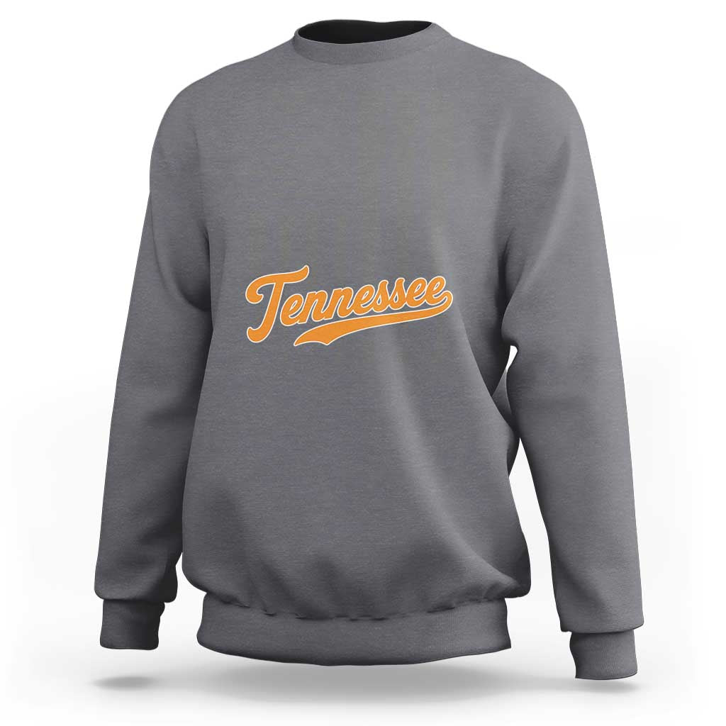 Vintage Tennessee Sweatshirt Retro Classic TN Orange Print Retro Baseball American US Flag
