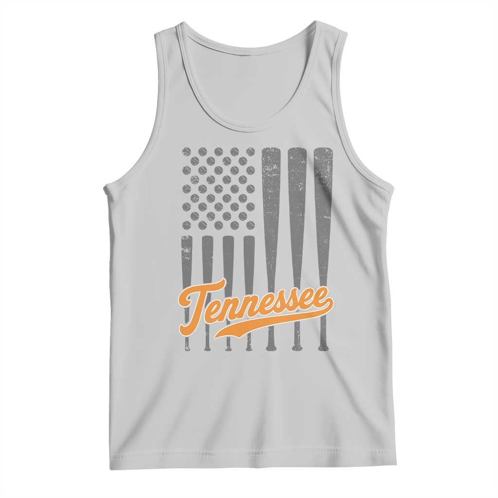 Vintage Tennessee Tank Top Retro Classic TN Orange Print Retro Baseball American US Flag
