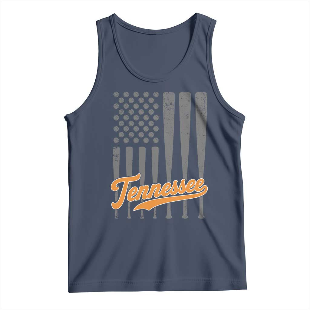 Vintage Tennessee Tank Top Retro Classic TN Orange Print Retro Baseball American US Flag