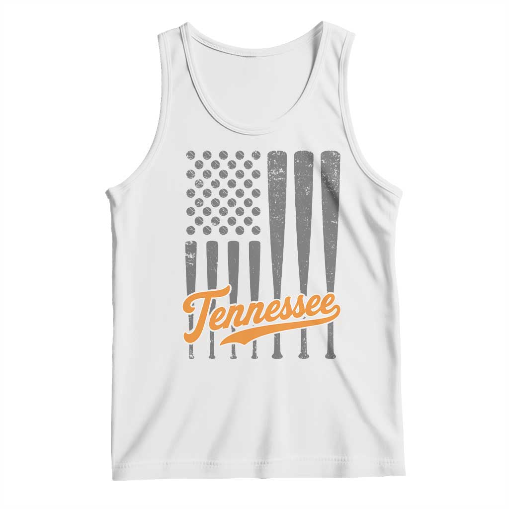 Vintage Tennessee Tank Top Retro Classic TN Orange Print Retro Baseball American US Flag