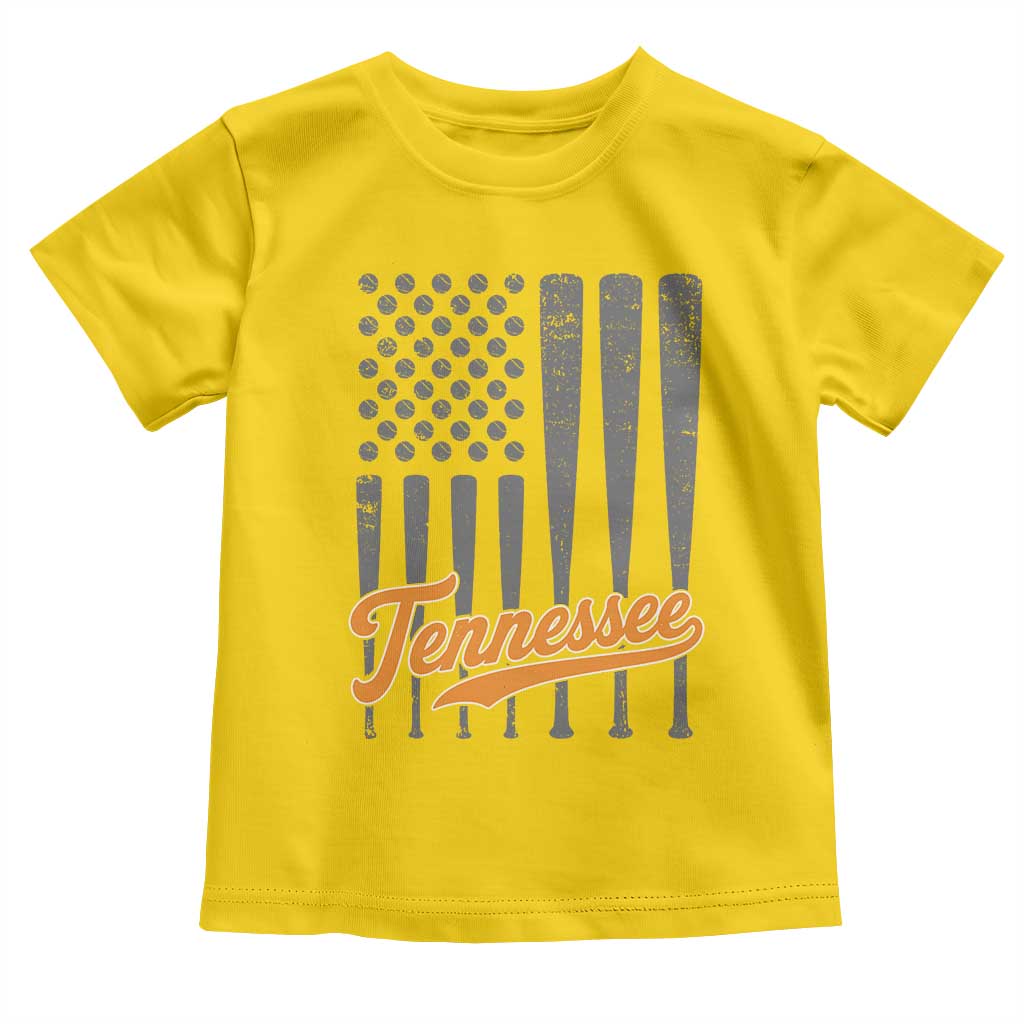 Vintage Tennessee Toddler T Shirt Retro Classic TN Orange Print Retro Baseball American US Flag TS10