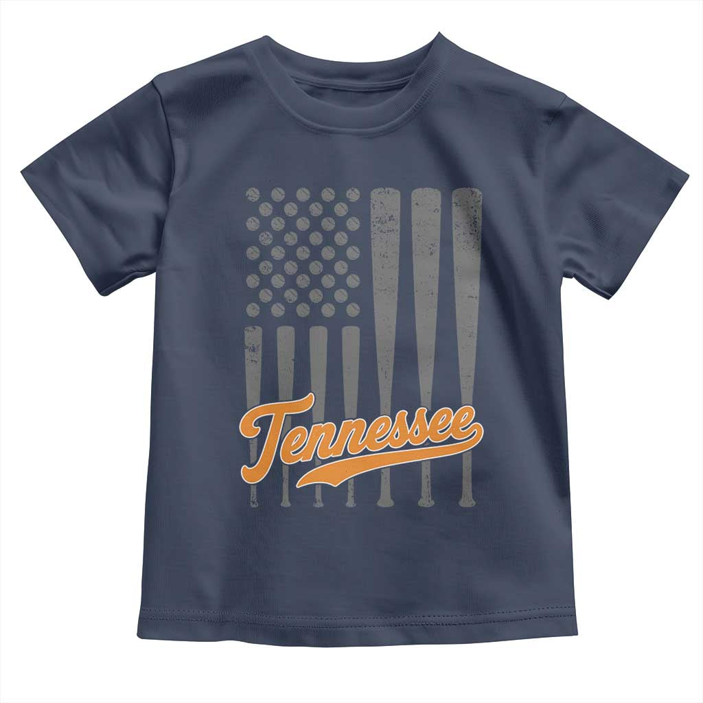 Vintage Tennessee Toddler T Shirt Retro Classic TN Orange Print Retro Baseball American US Flag