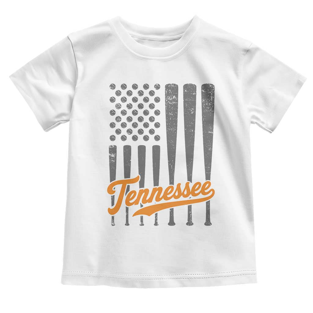 Vintage Tennessee Toddler T Shirt Retro Classic TN Orange Print Retro Baseball American US Flag