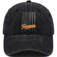 Vintage Tennessee Washed Cotton Baseball Cap Retro Classic TN Orange Print Retro Baseball American US Flag