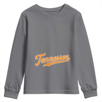 Vintage Tennessee Youth Sweatshirt Retro Classic TN Orange Print Retro Baseball American US Flag
