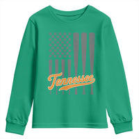 Vintage Tennessee Youth Sweatshirt Retro Classic TN Orange Print Retro Baseball American US Flag