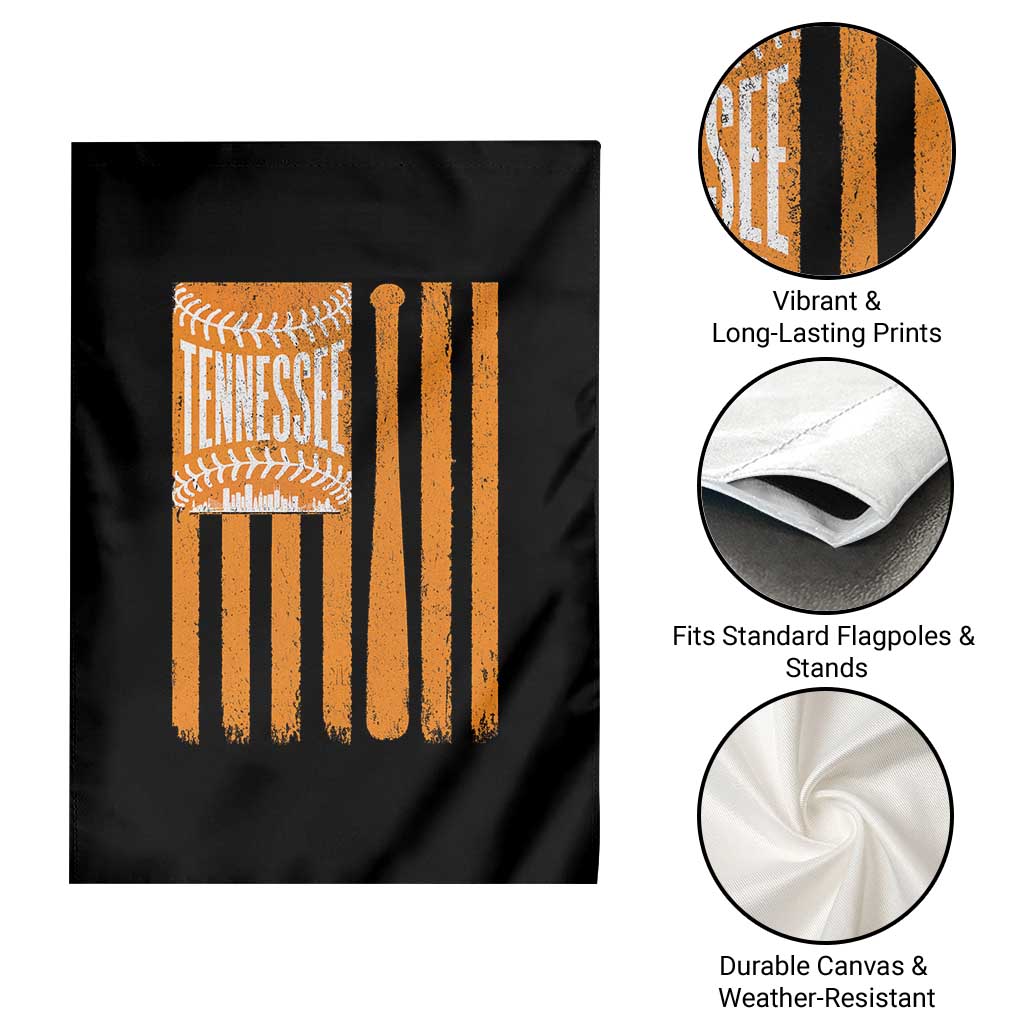 Vintage Tennessee Garden Flag Retro Classic TN Orange Retro Baseball American US Flag