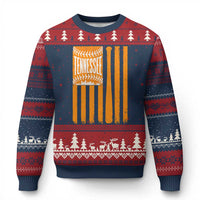 Vintage Tennessee Ugly Christmas Sweater Retro Classic TN Orange Retro Baseball American US Flag