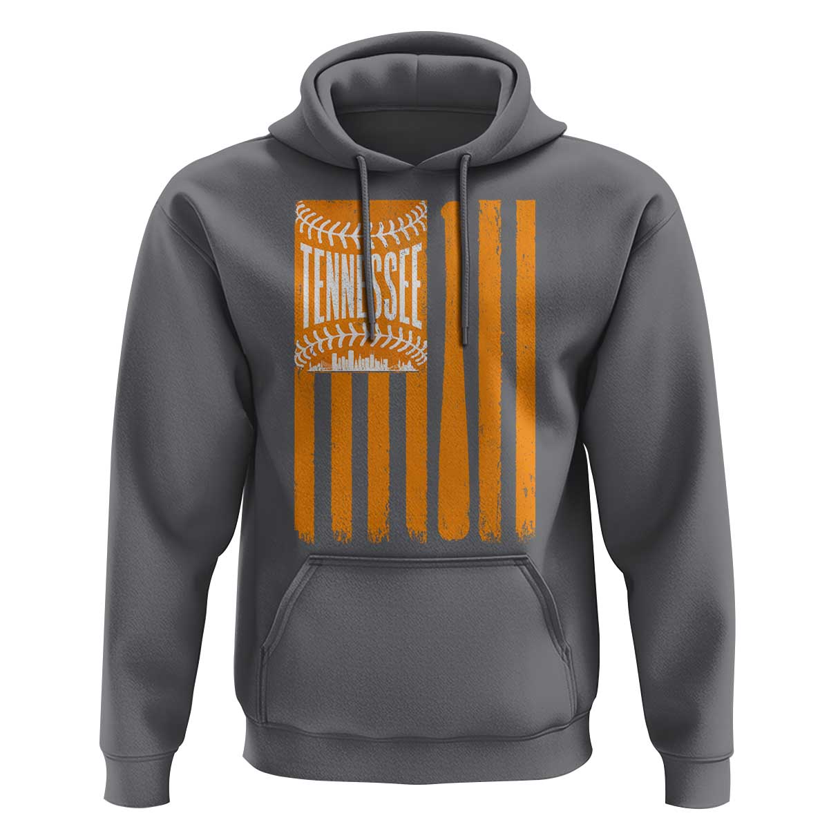 Vintage Tennessee Hoodie Retro Classic TN Orange Retro Baseball American US Flag