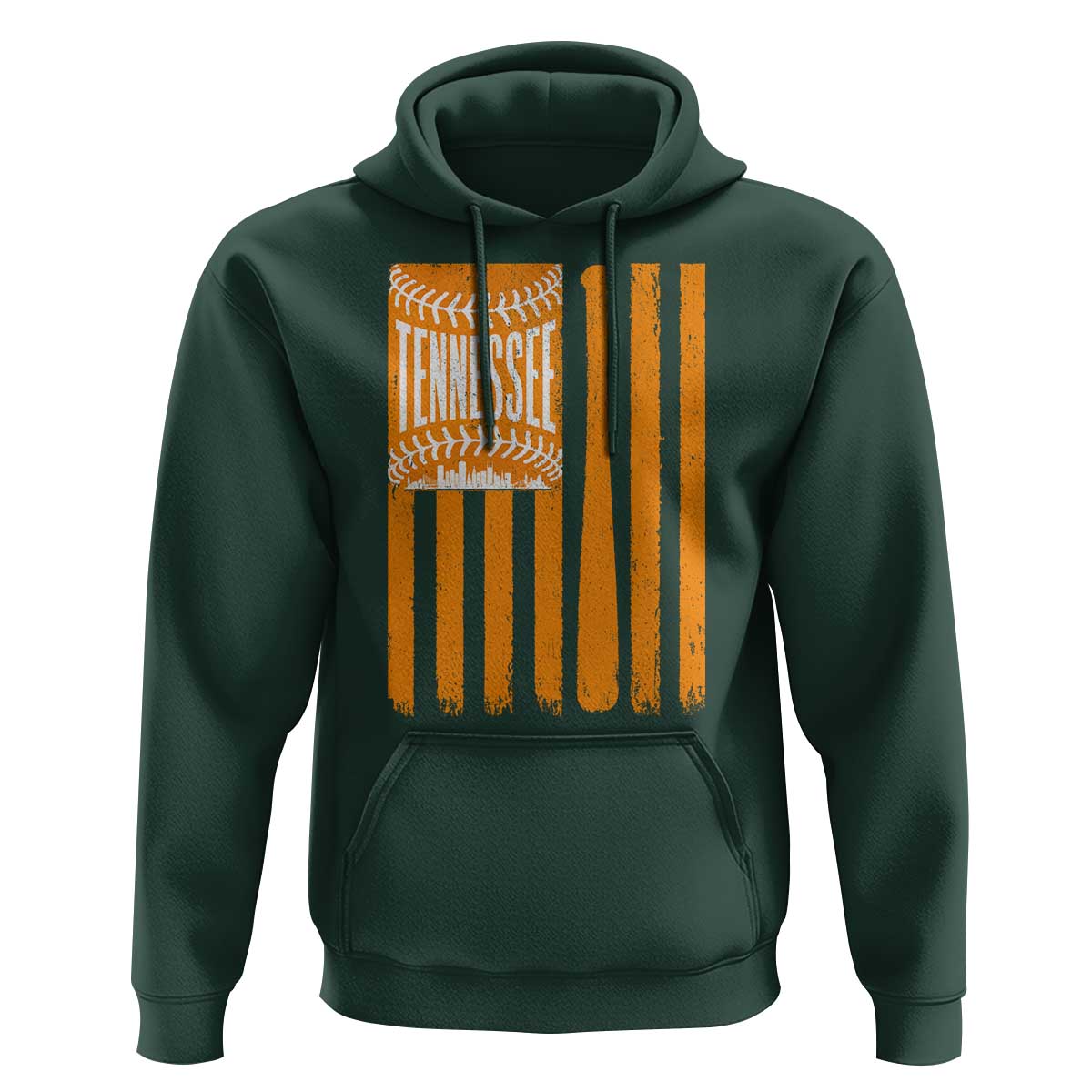 Vintage Tennessee Hoodie Retro Classic TN Orange Retro Baseball American US Flag