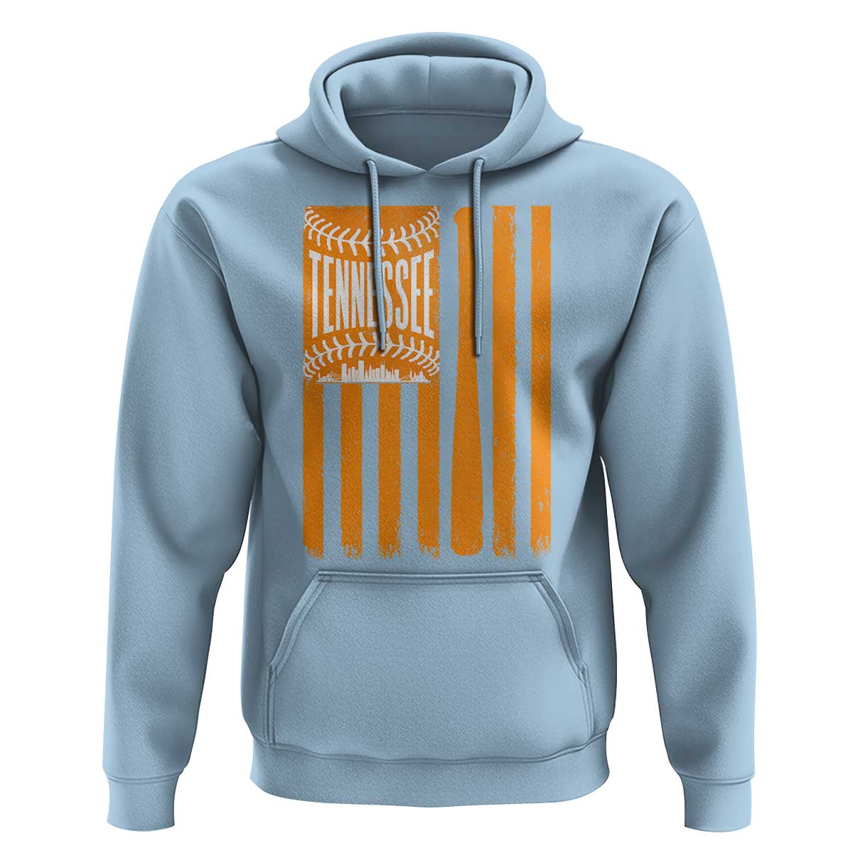 Vintage Tennessee Hoodie Retro Classic TN Orange Retro Baseball American US Flag