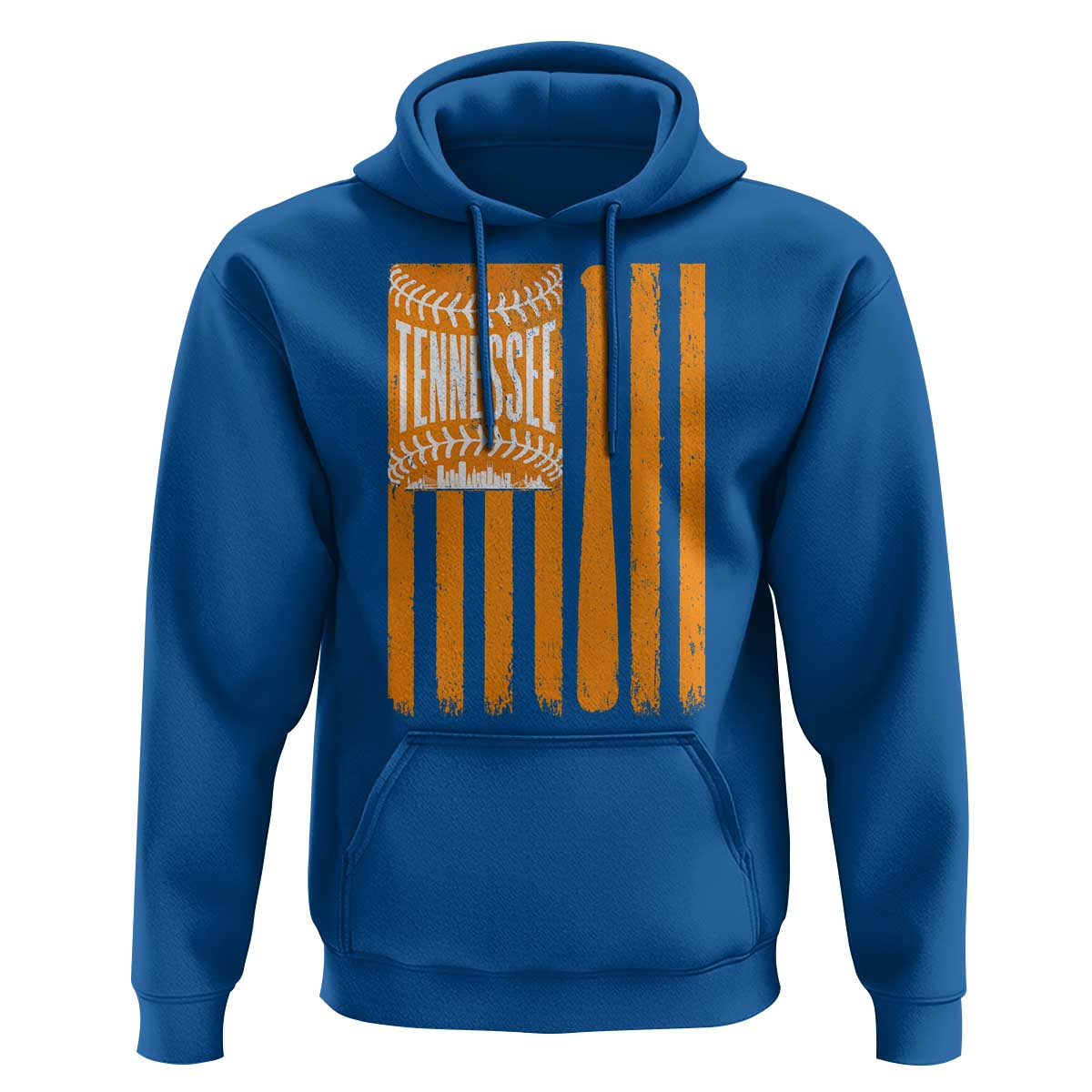 Vintage Tennessee Hoodie Retro Classic TN Orange Retro Baseball American US Flag