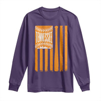 Vintage Tennessee Long Sleeve Shirt Retro Classic TN Orange Retro Baseball American US Flag